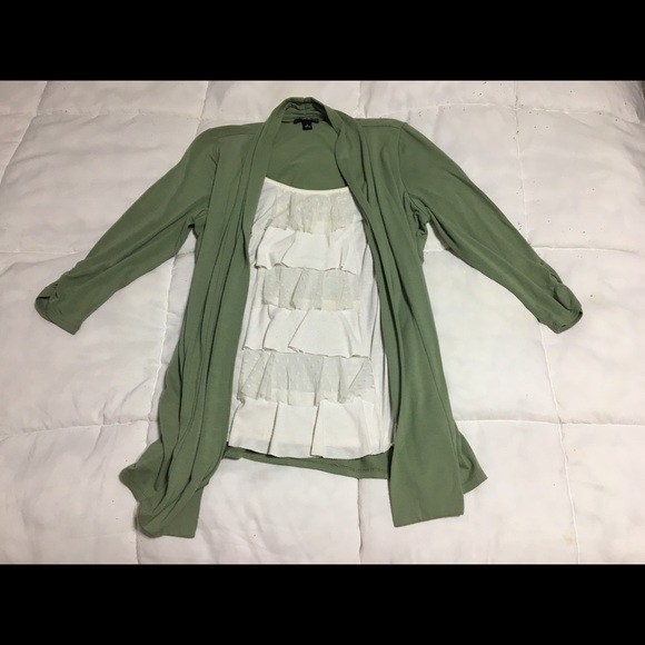 Green cardigan shirt combo - Picture 1 of 7